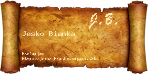 Jesko Bianka névjegykártya
